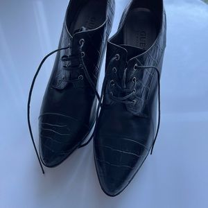 Guess by Marchiano lace up bootie with faux croc details